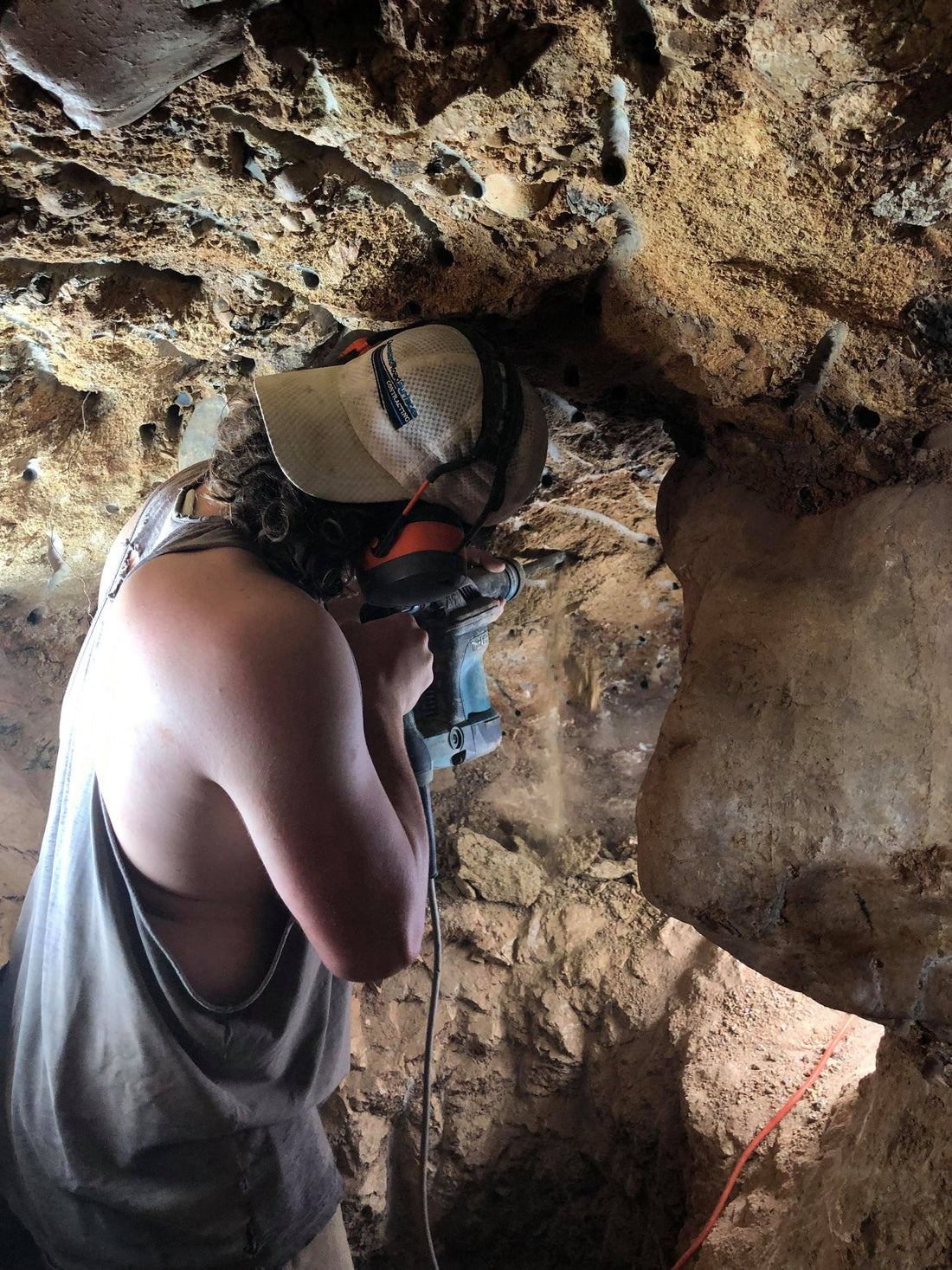 Hand-mining Sapphires on our family claims