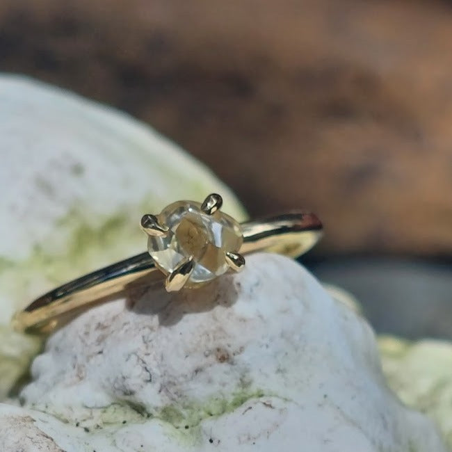 Natural uncut Diamond engagement ring "Ellie"