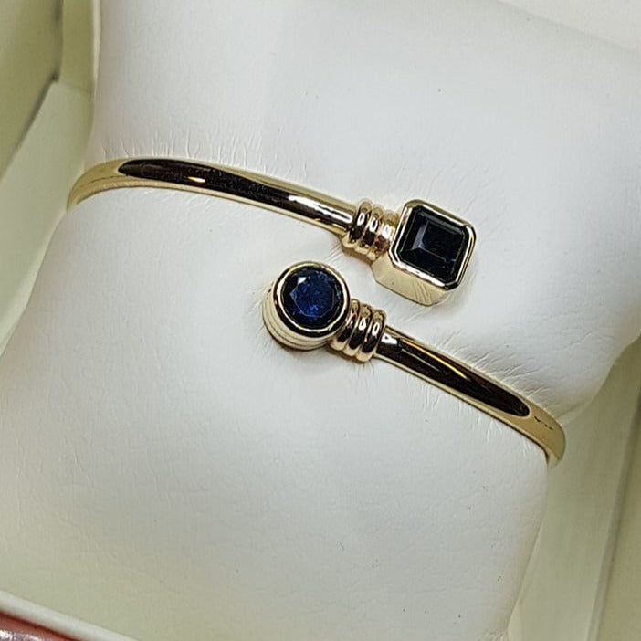 Sapphire by-pass bangle