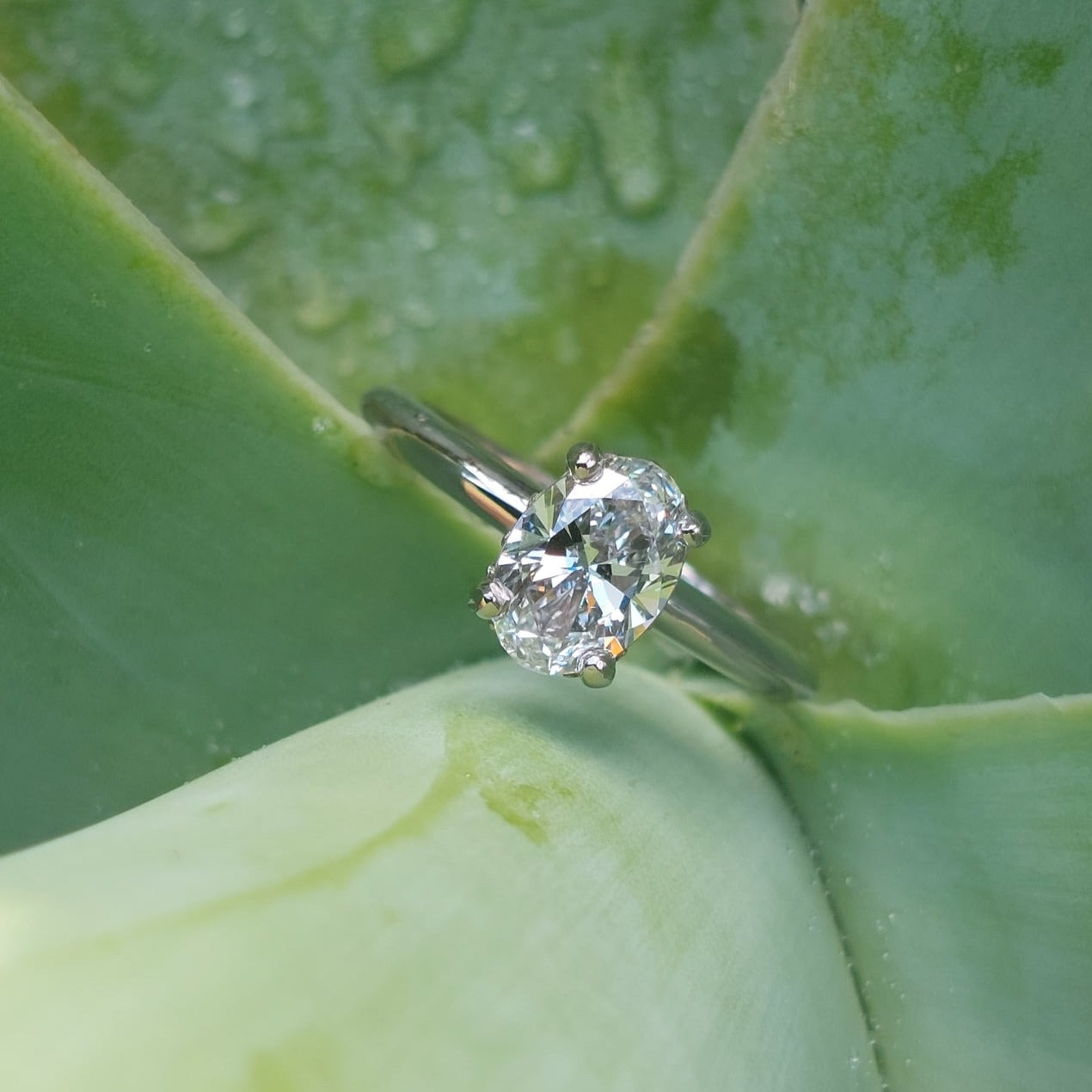 Solitaire Oval Diamond Engagement Ring 'Riley'