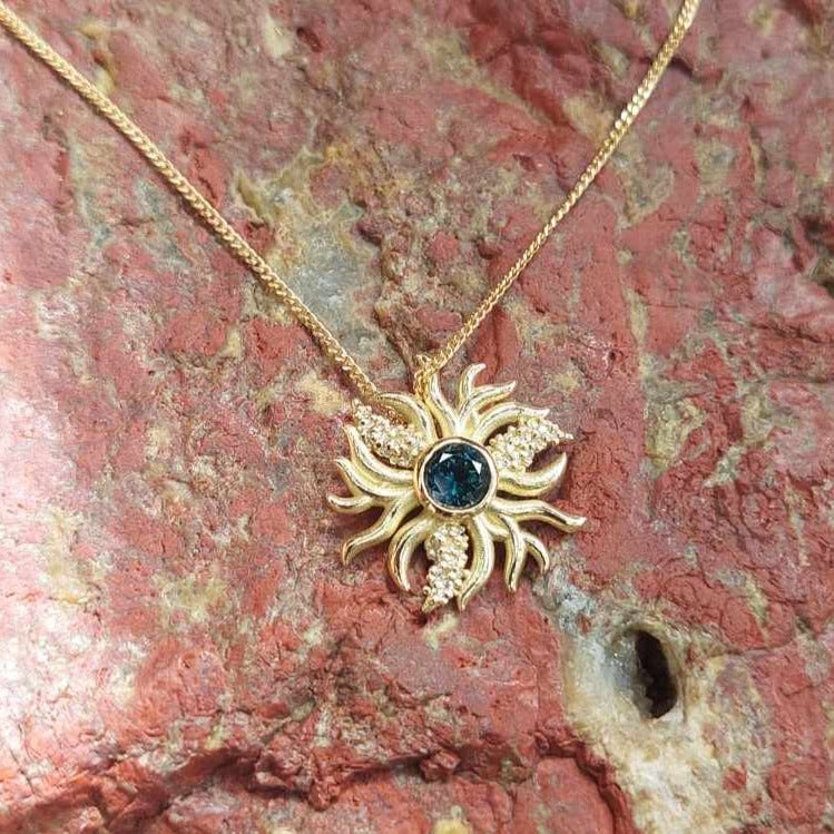 Sapphire Sun Pendant "Akemi"