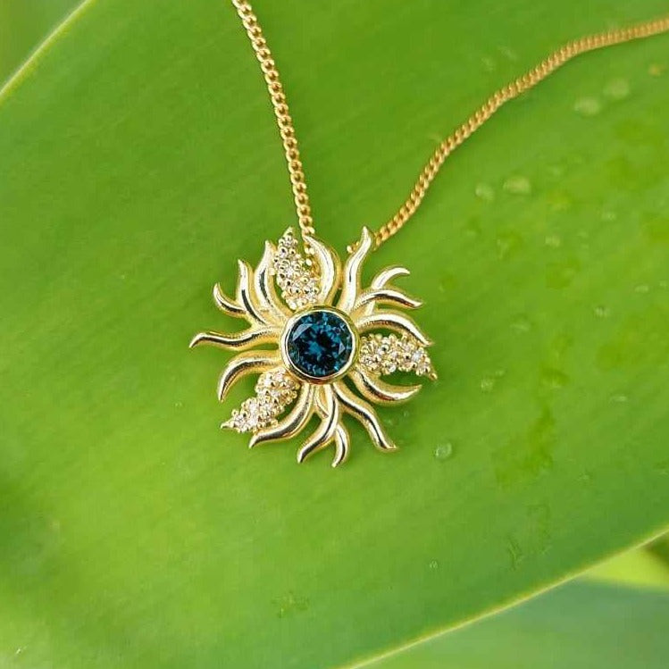 Sapphire Sun Pendant "Akemi"