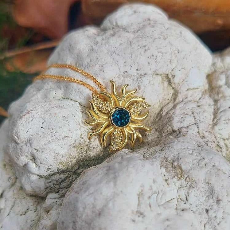 Sapphire Sun Pendant "Akemi"