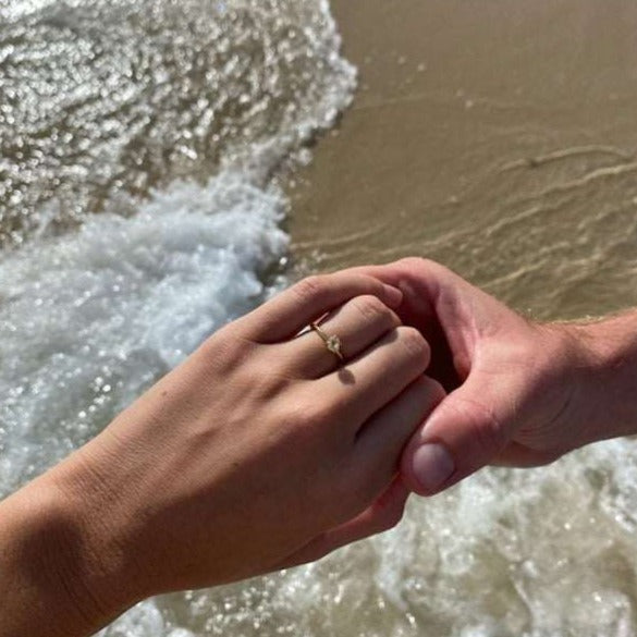 Natural uncut Diamond engagement ring "Ellie"