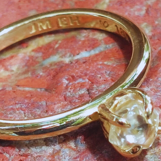Natural uncut Diamond engagement ring "Ellie"