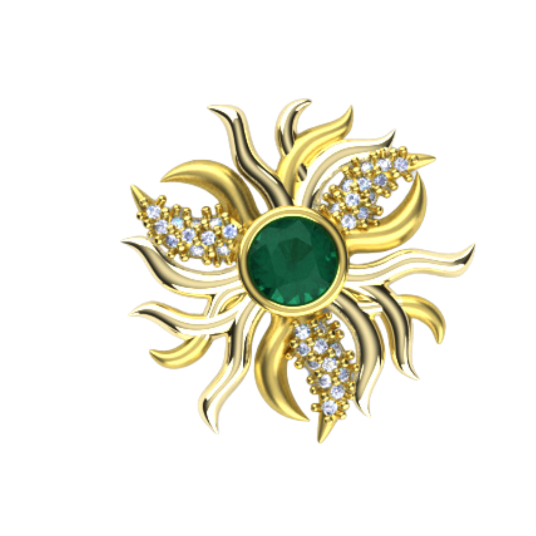 Sapphire Sun Pendant "Akemi"