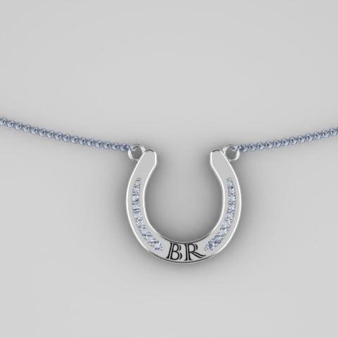 Sterling Silver Diamond Horseshoe Pendant