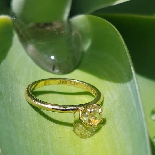 Natural uncut Diamond engagement ring "Ellie"
