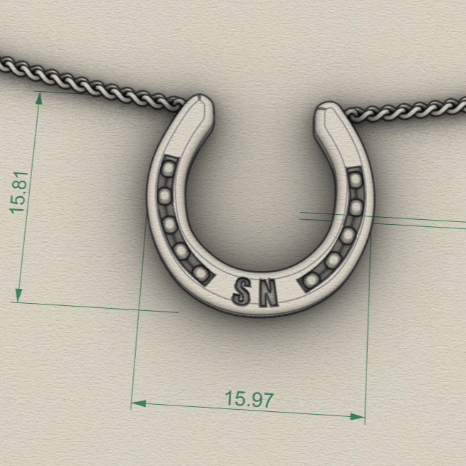 Sterling Silver Diamond Horseshoe Pendant
