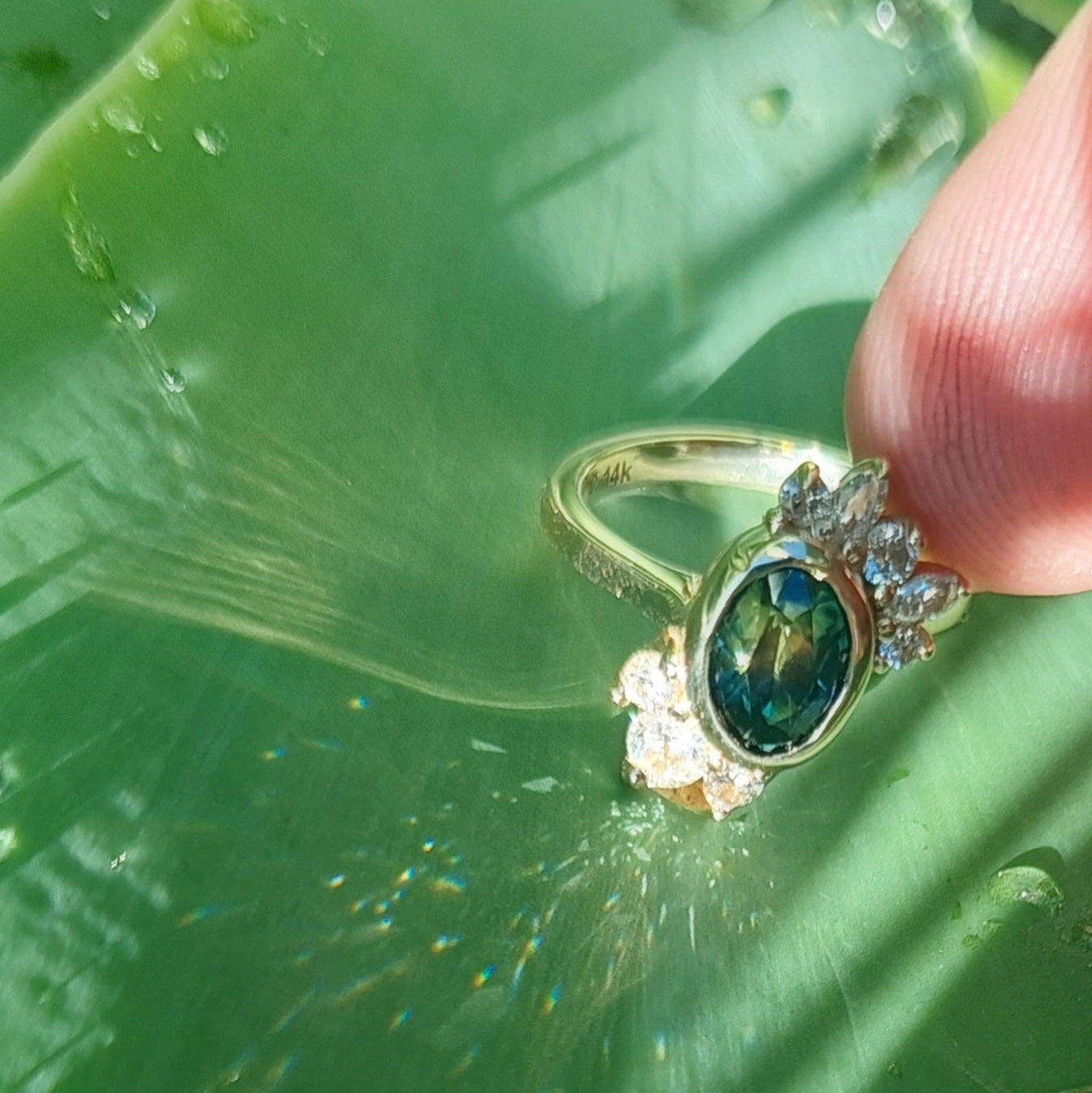 'Emma' Sapphire and diamond cluster ring