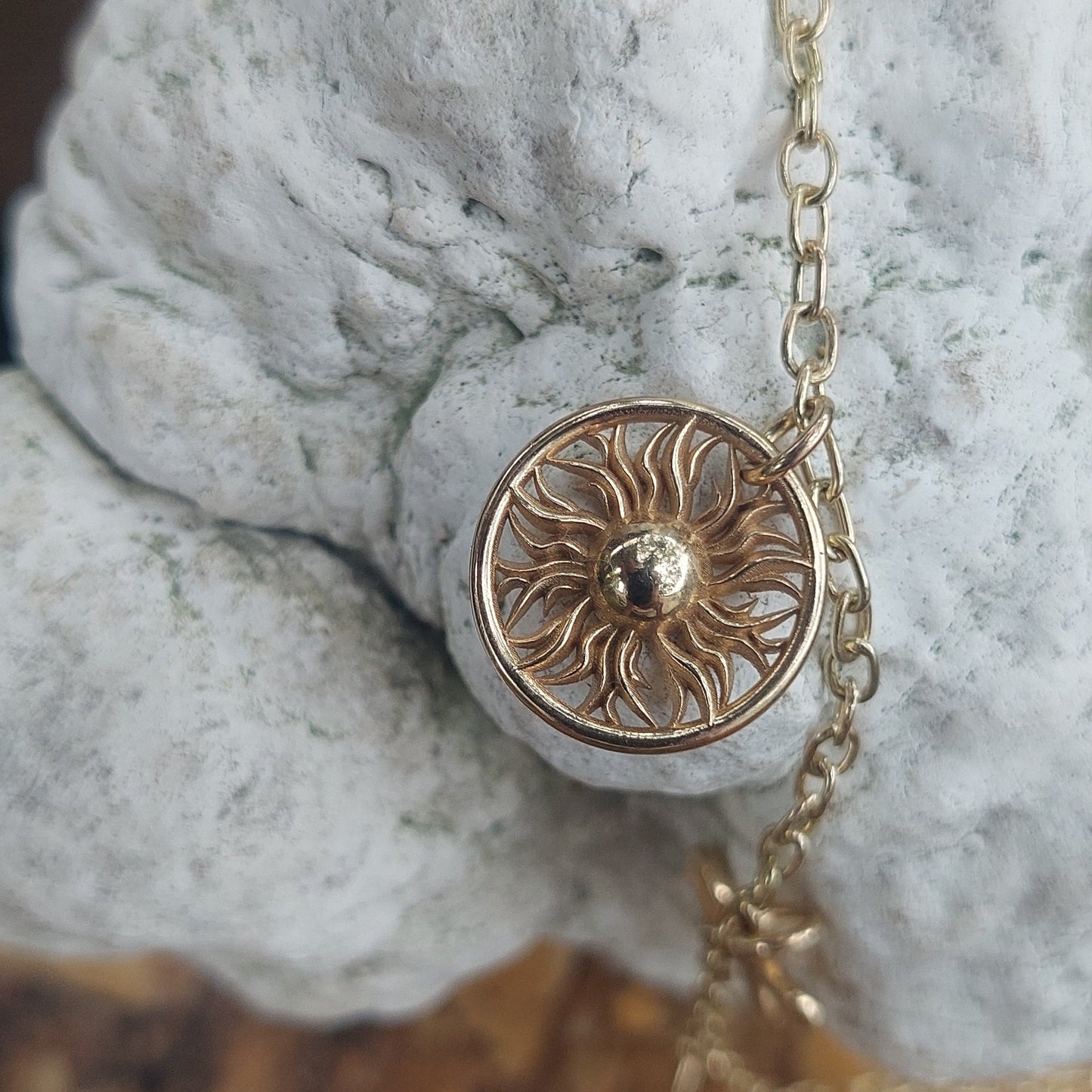 Solid gold sun pendant/charm