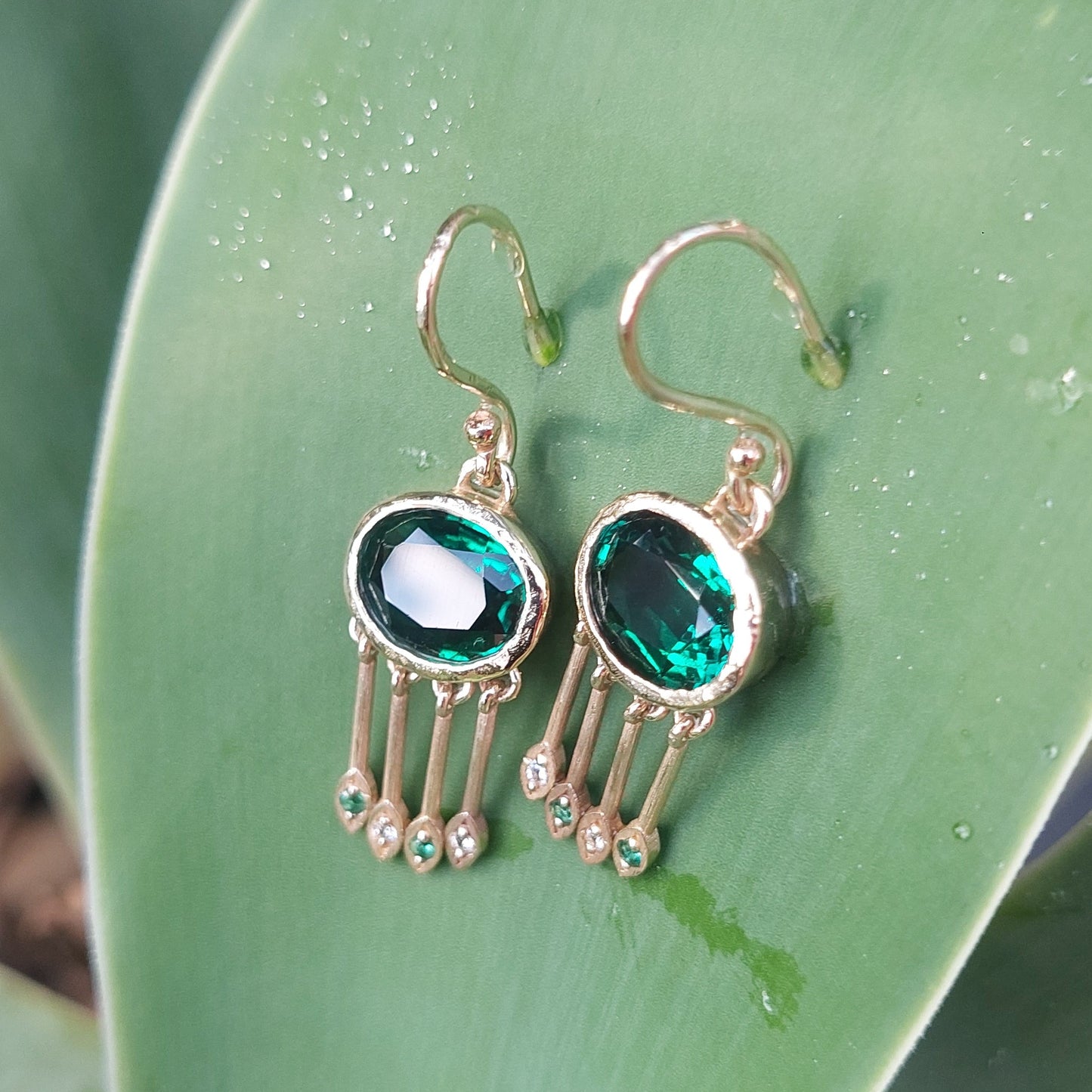 Emerald drop earrings