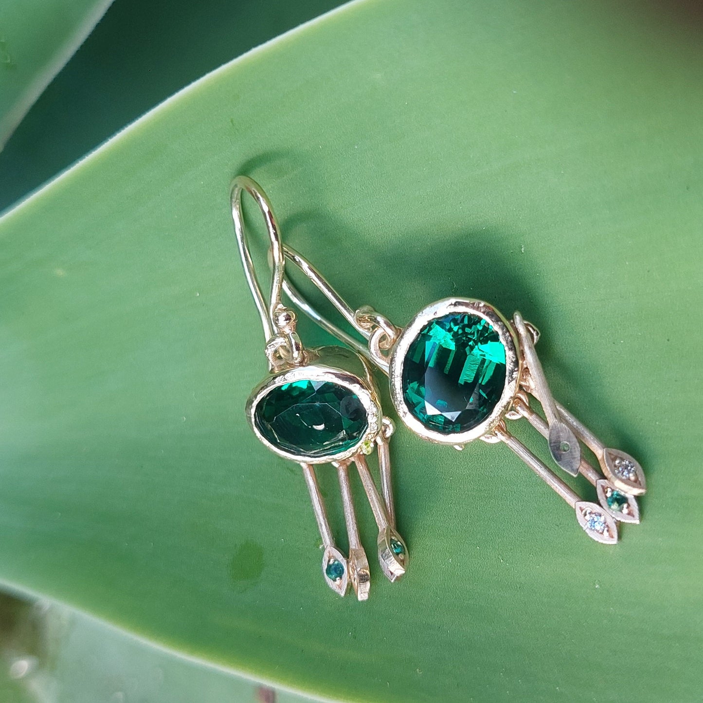 Emerald drop earrings
