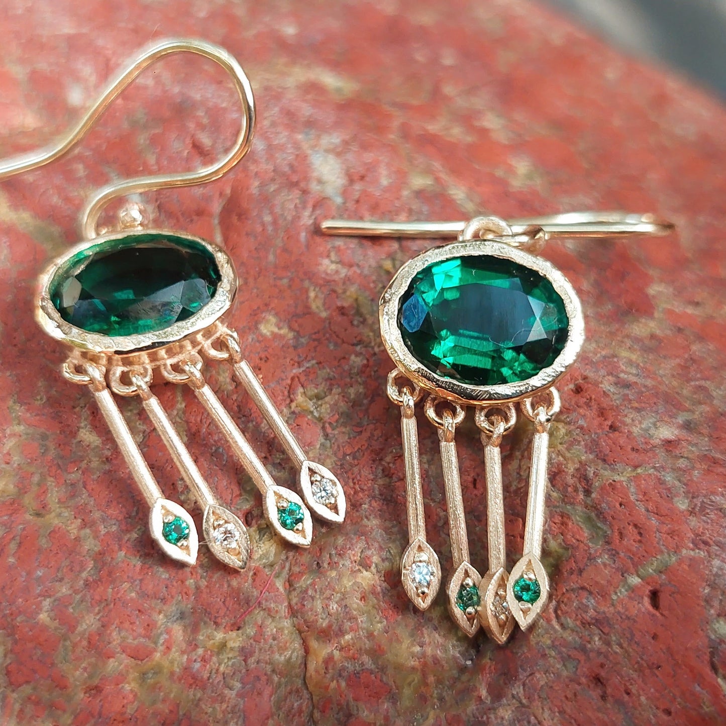 Emerald drop earrings
