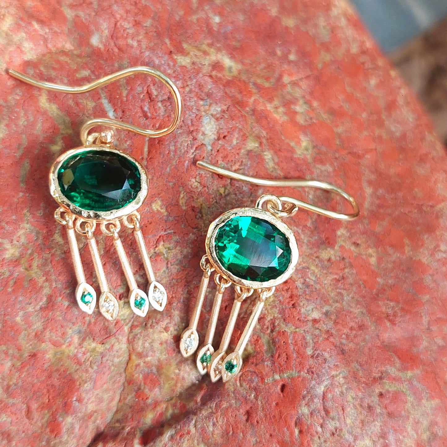 Emerald drop earrings
