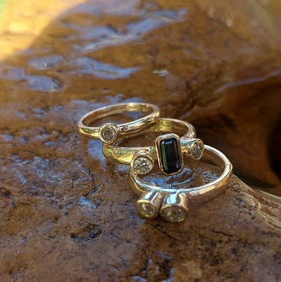 Organic Sapphire and diamond stackers (Chez)