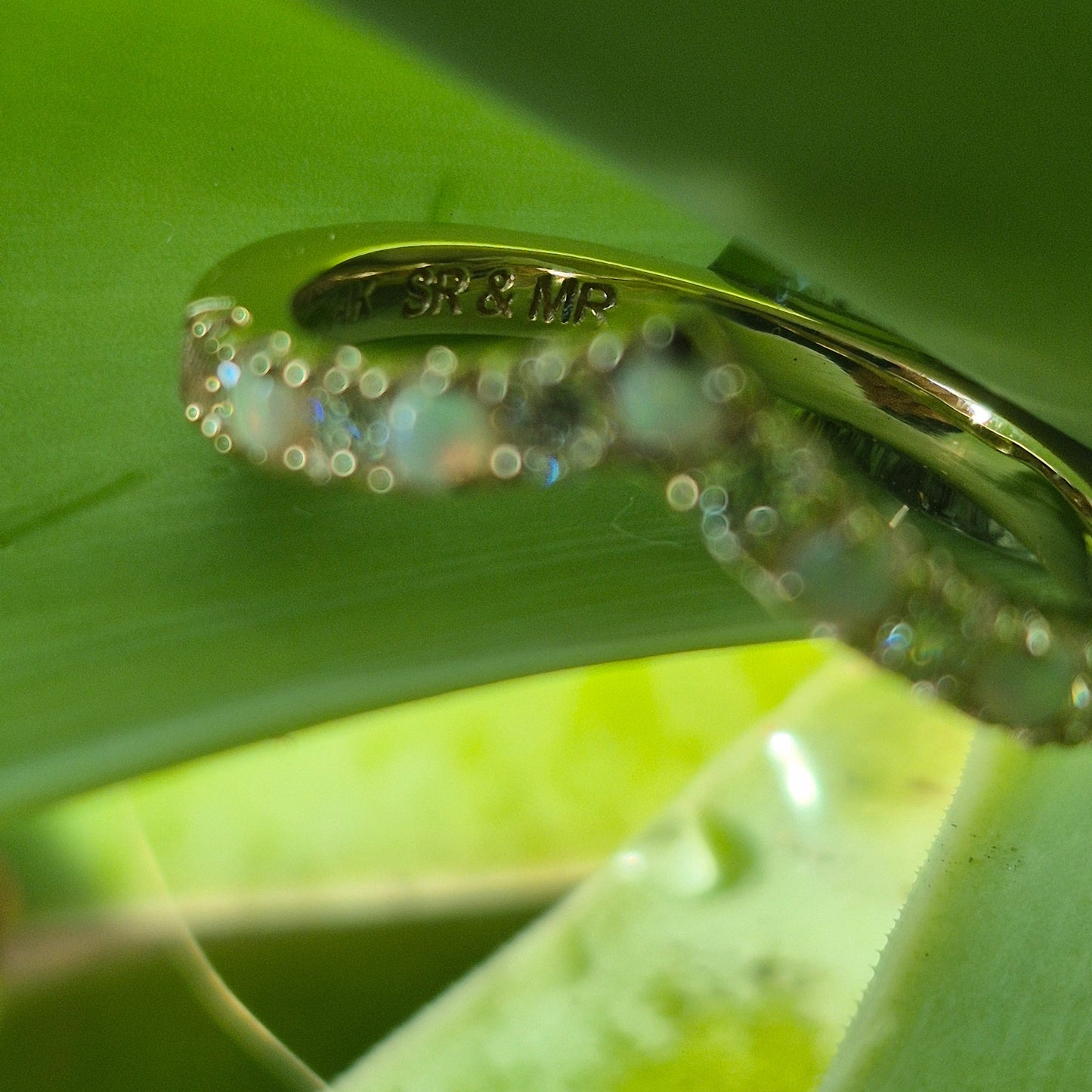 White opal and diamond wedder (Sophie)