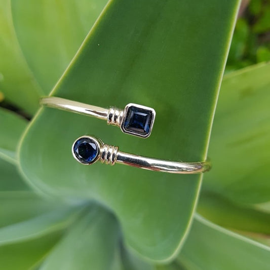 Sapphire by-pass bangle