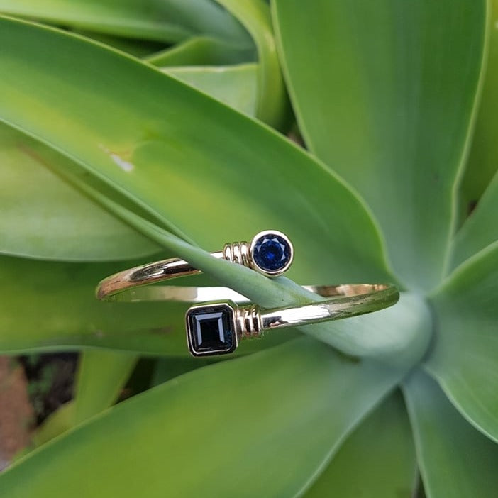 Sapphire by-pass bangle