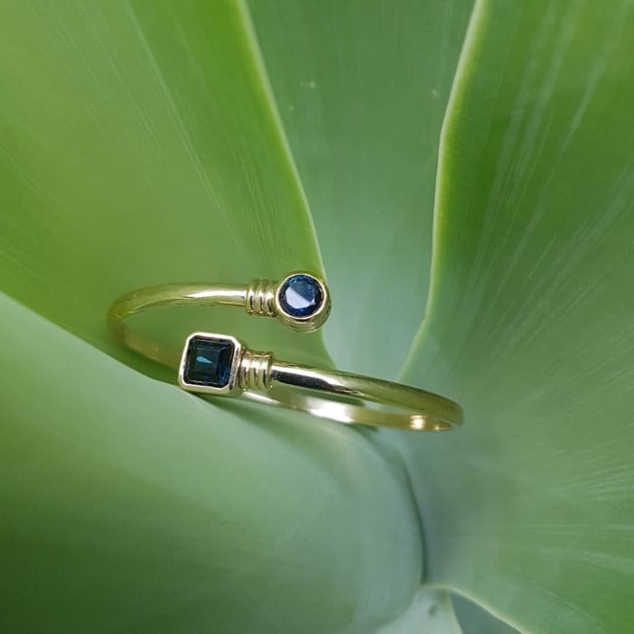 Sapphire by-pass bangle