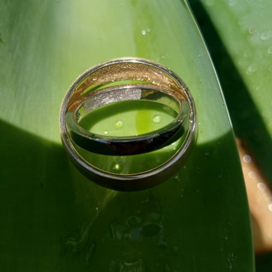 Fingerprint Mens/Unisex Wide Wedder