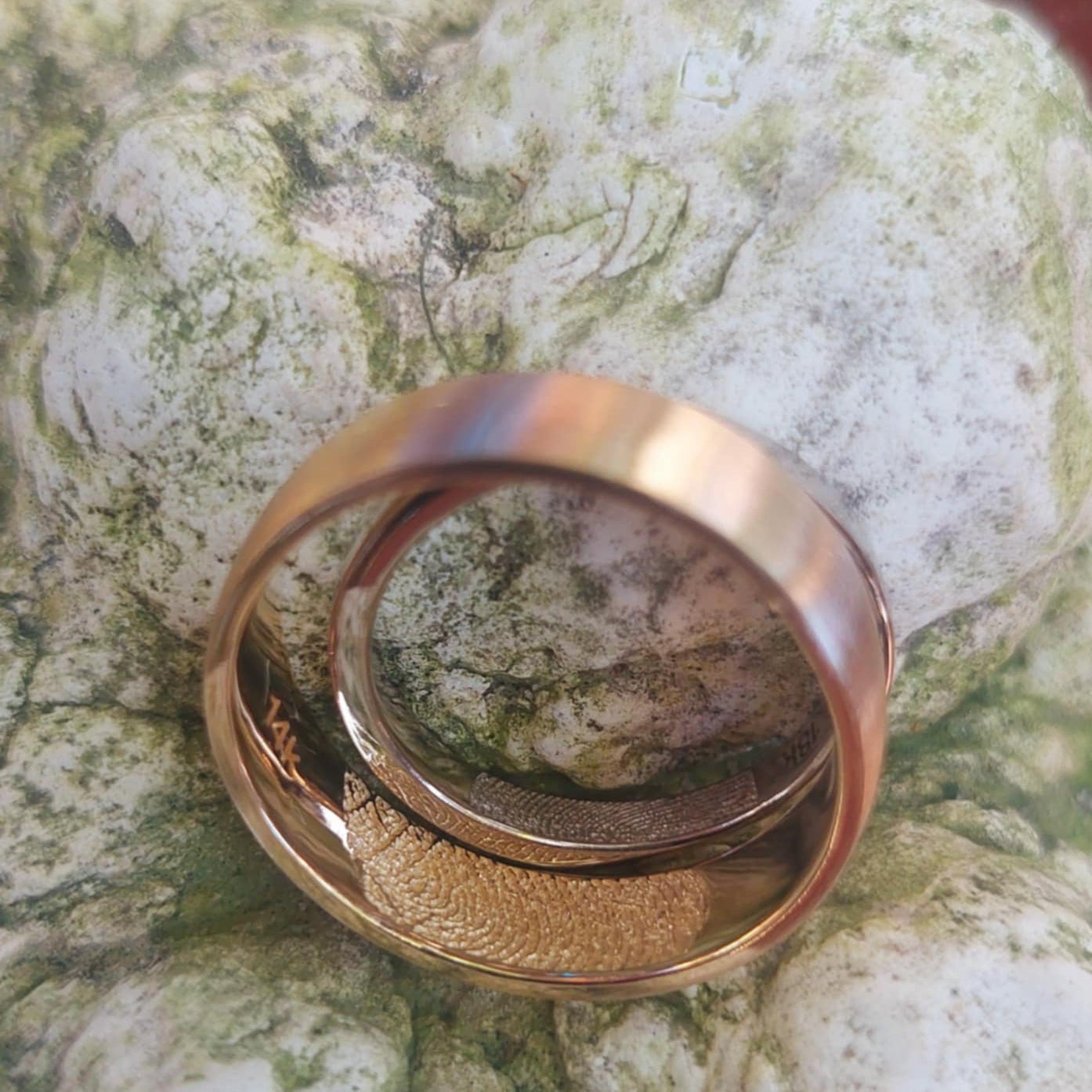 Fingerprint Mens/Unisex Wide Wedder