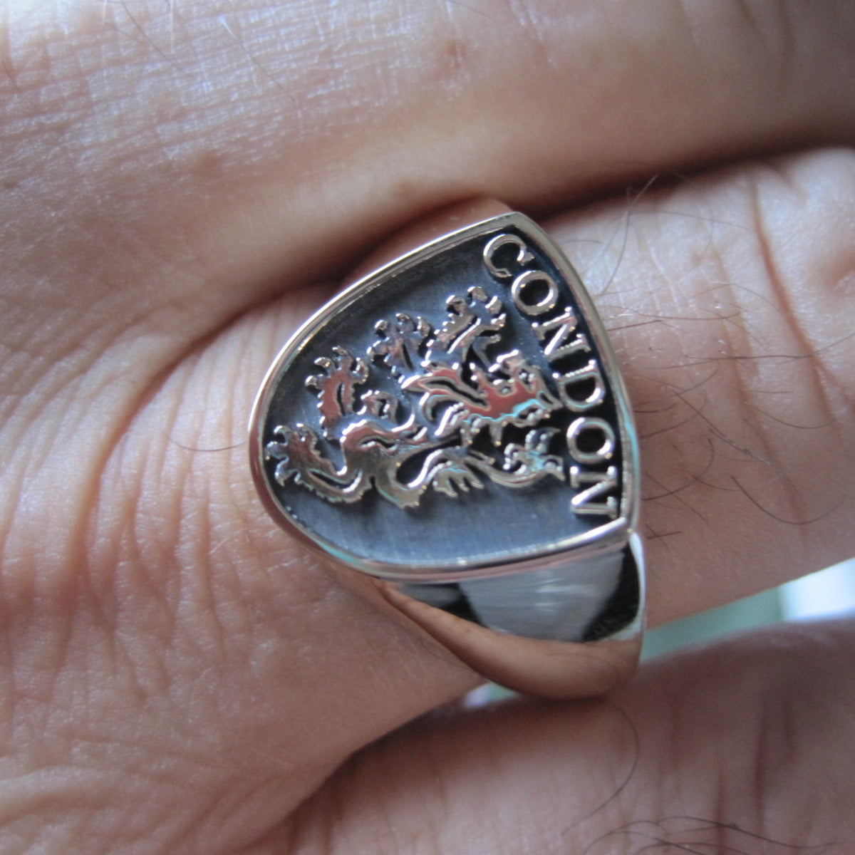 solid gold family crest ring