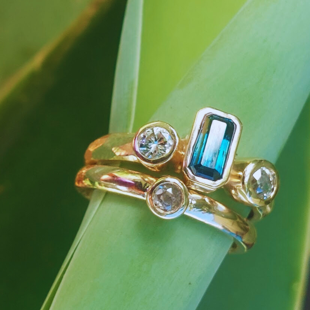 Organic Sapphire and diamond stackers (Chez)