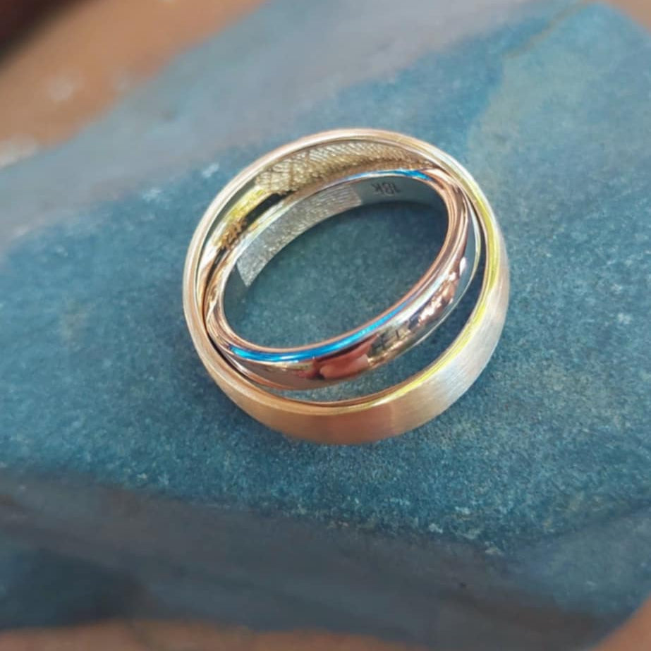 Two fingerprint wedding bands