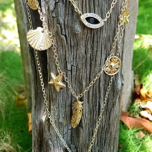 Sun Pendant – 9K Gold Coastal Charm