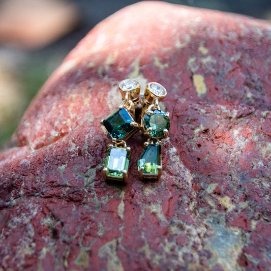 Australian Sapphire and diamond earrings