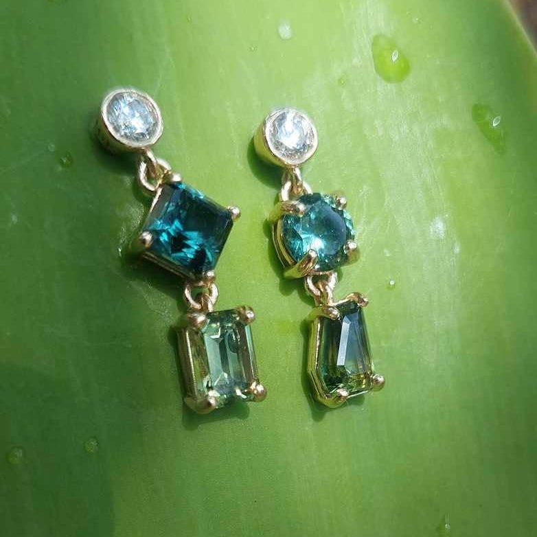 Australian Sapphire and Diamond earrings