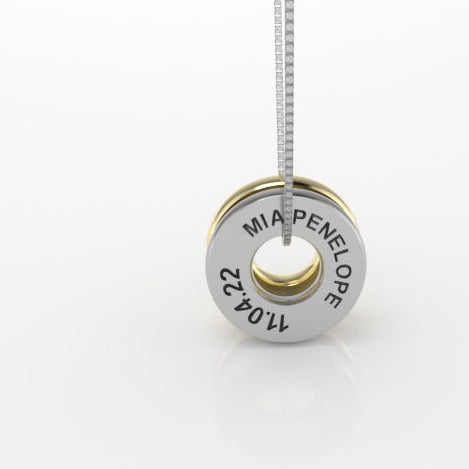 Precious metal name Rondel/pendant