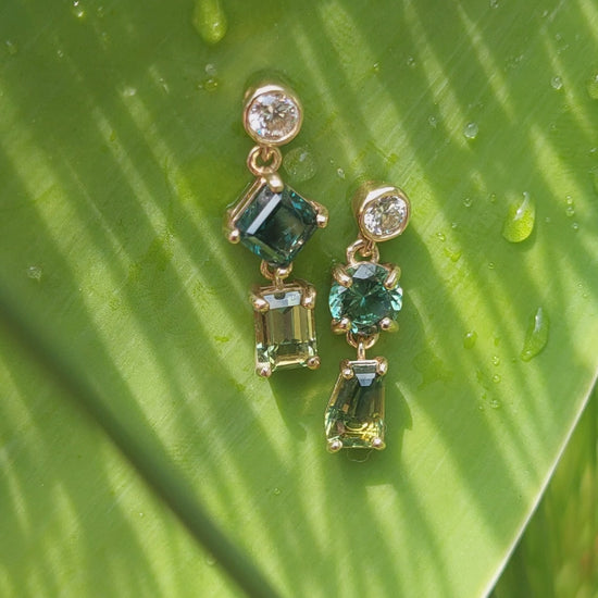 Australian Sapphire and diamond earrings