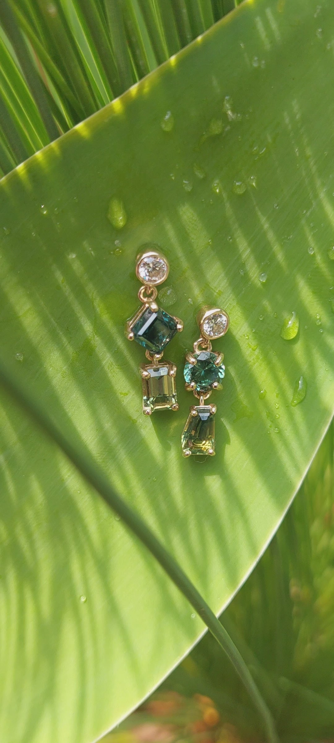 Australian Sapphire and diamond earrings