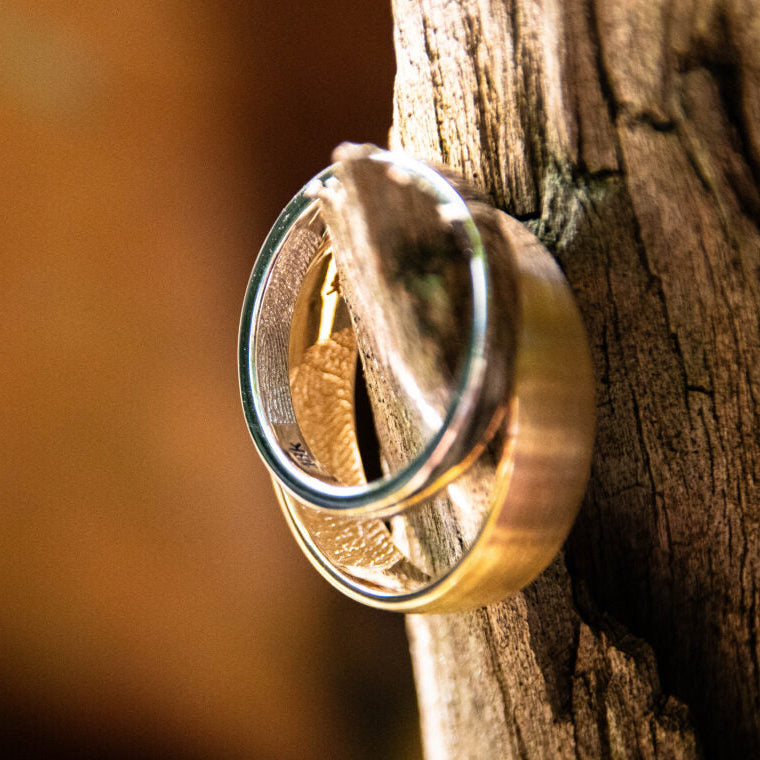 Fingerprint Mens/Unisex Wide Wedder